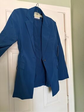Athleta Women's Single-Button Long Blazer - Royal Blue